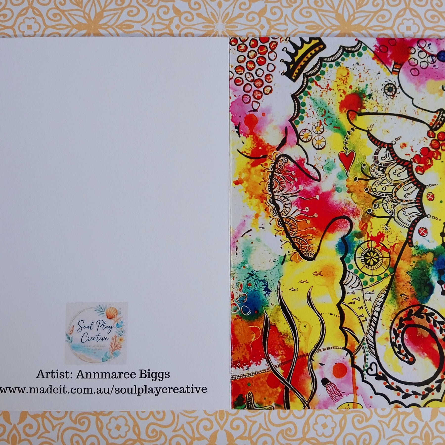Queenie the Seahorse Blank Greeting Card