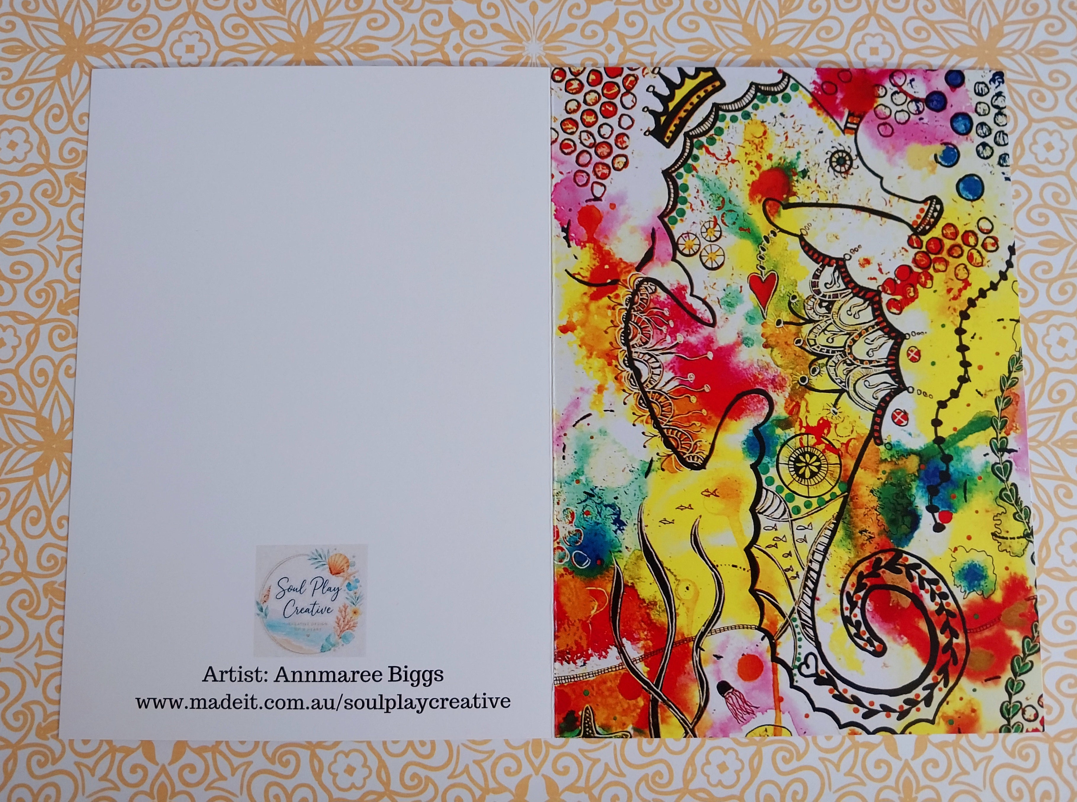 Queenie the Seahorse Blank Greeting Card