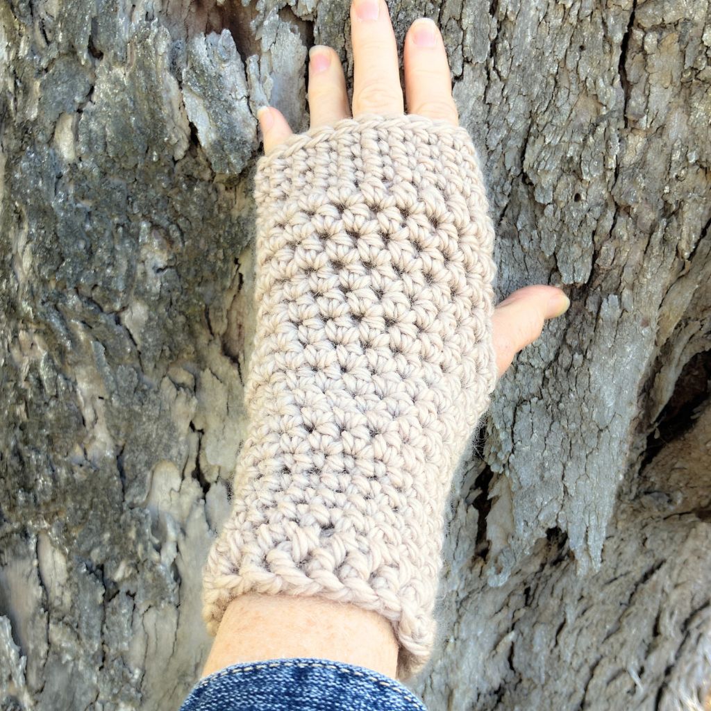 Warm Fingerless Handwarmers - Natural | Aussie Merino Mittens