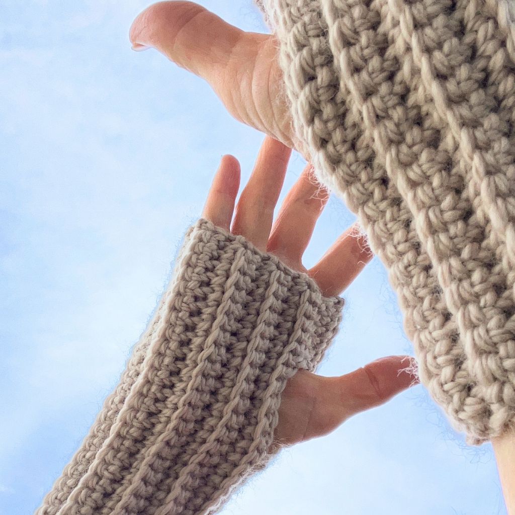 Cosy Fingerless Handwarmers - Natural | Aussie Merino Mittens
