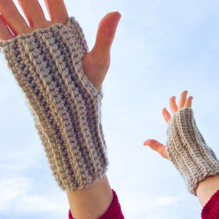 Cosy Fingerless Handwarmers - Natural | Aussie Merino Mittens