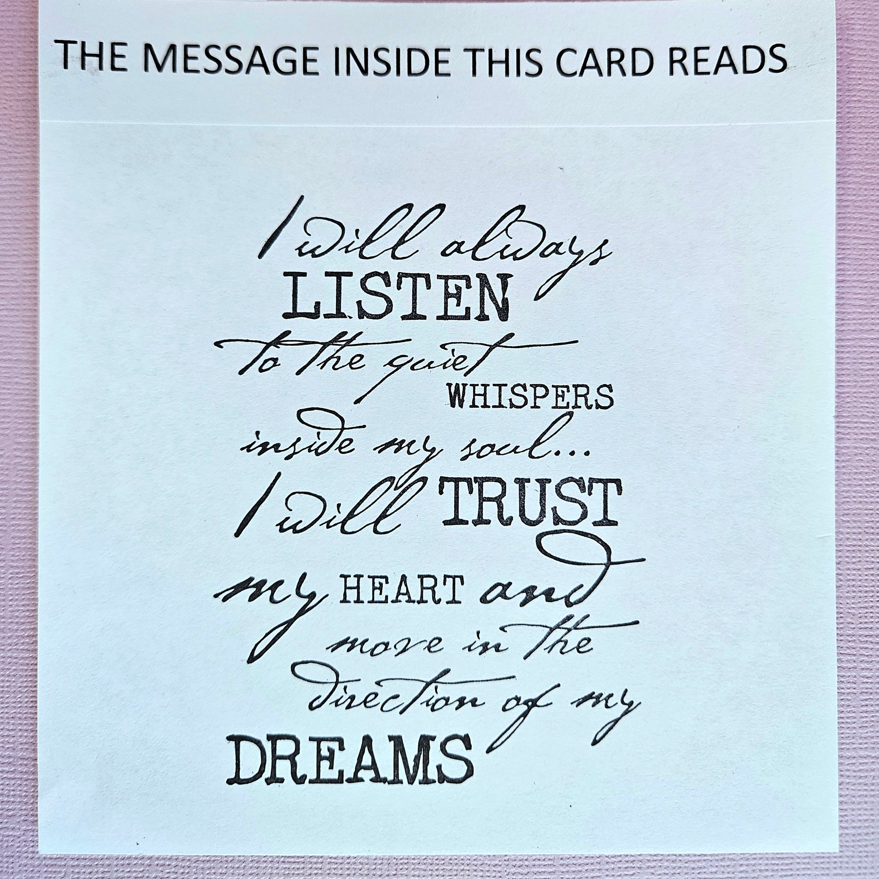 "Dream", inspirational greeting card