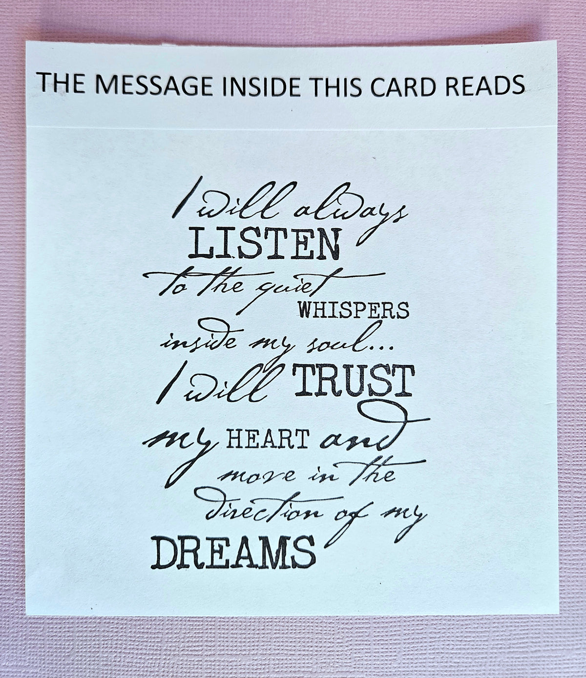 "Dream", inspirational greeting card