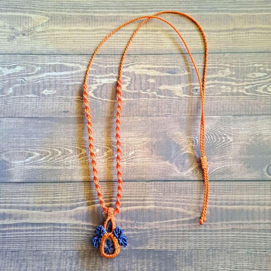 Sunset Sodalite Micro Macramé Necklace