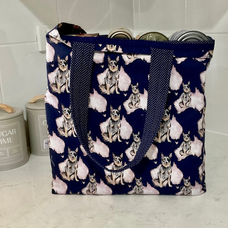 Grocery Tote ... Australian Cattle Dog ...Lined with storage bag