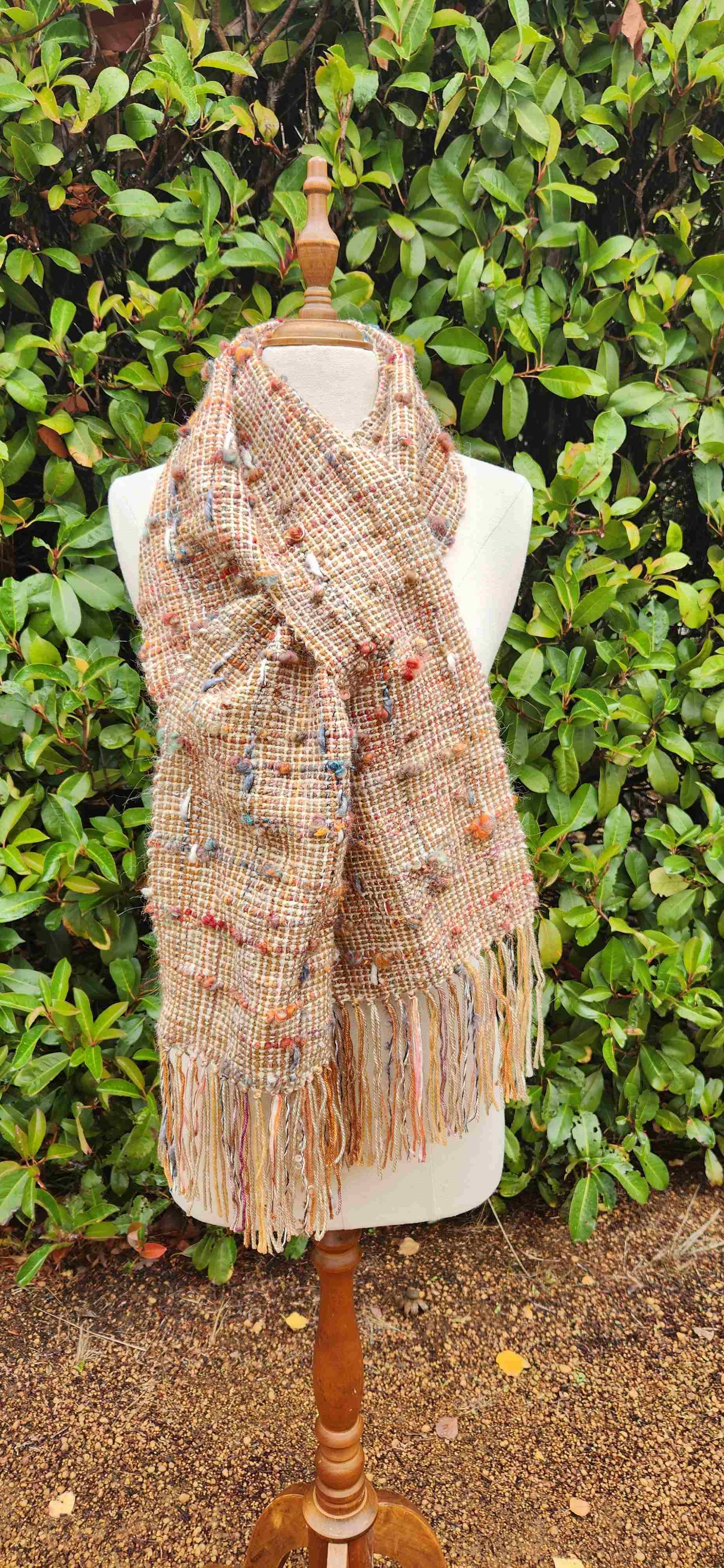 Hand woven "pull through" scarf