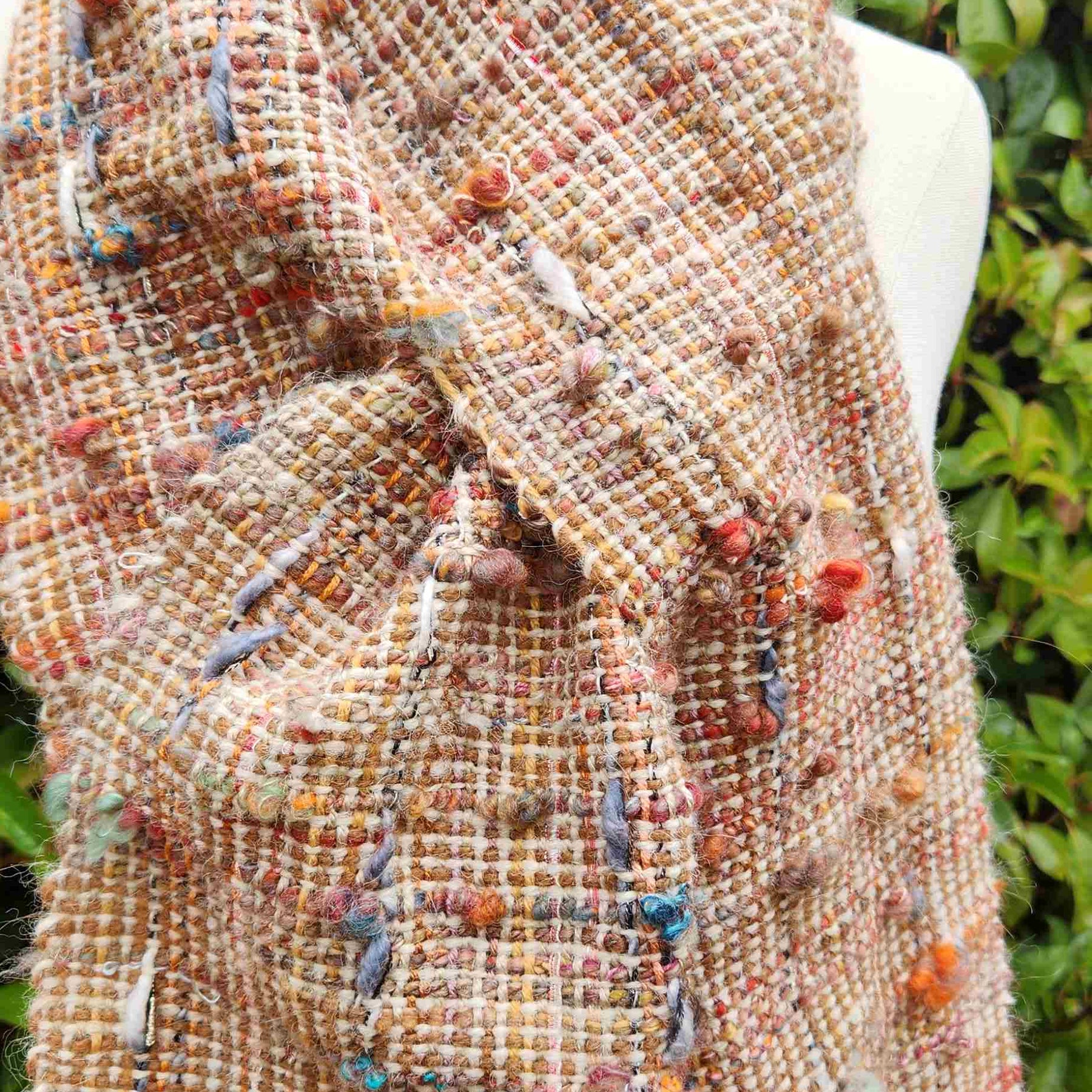 Hand woven "pull through" scarf