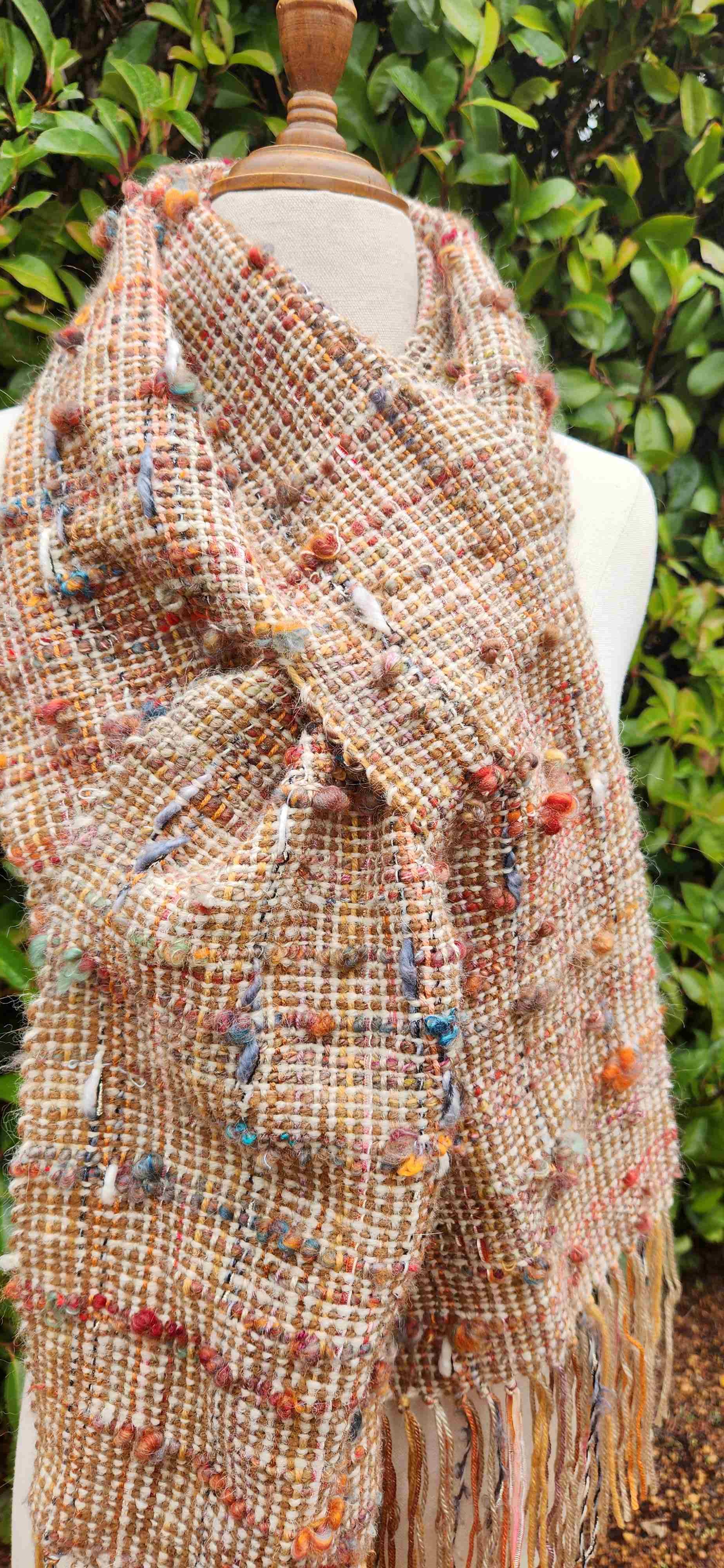 Hand woven "pull through" scarf