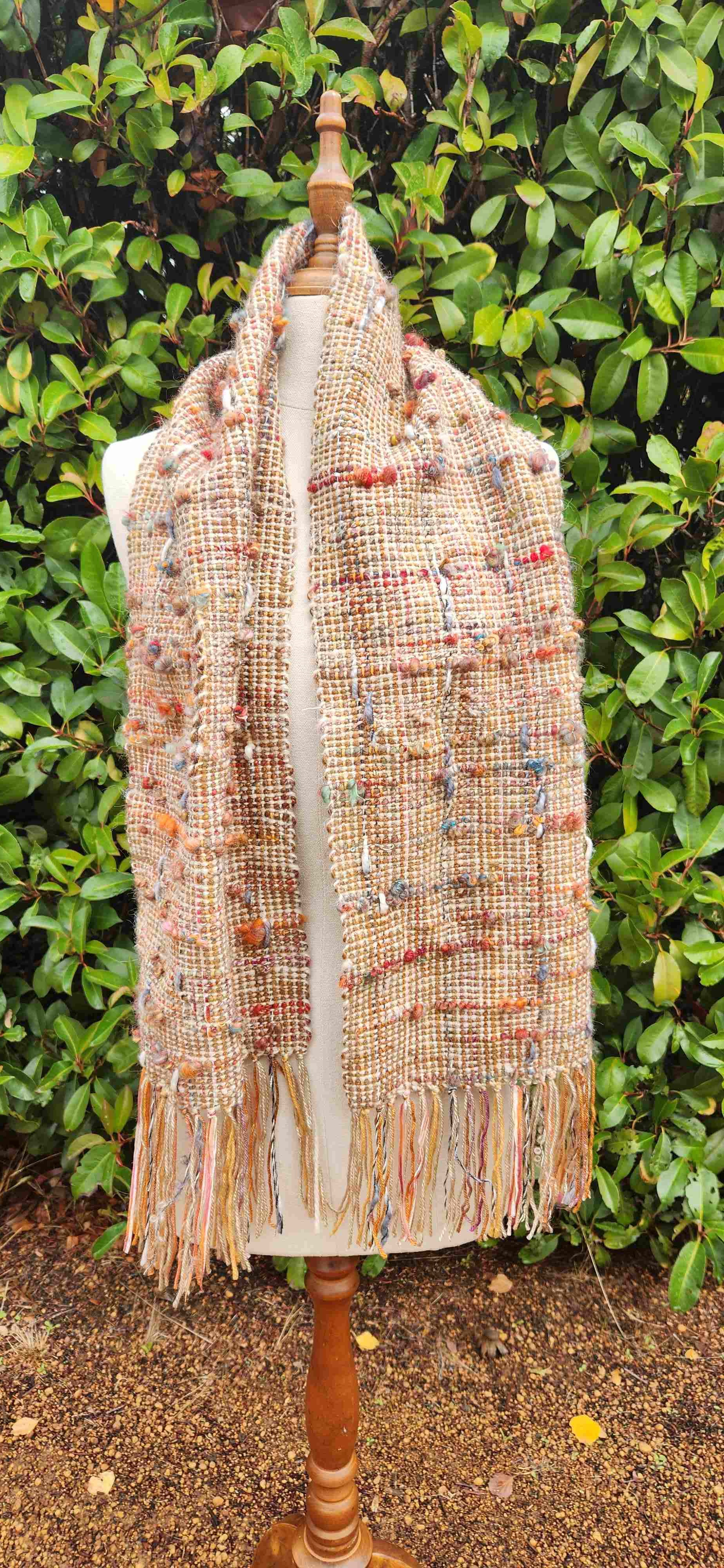 Hand woven "pull through" scarf