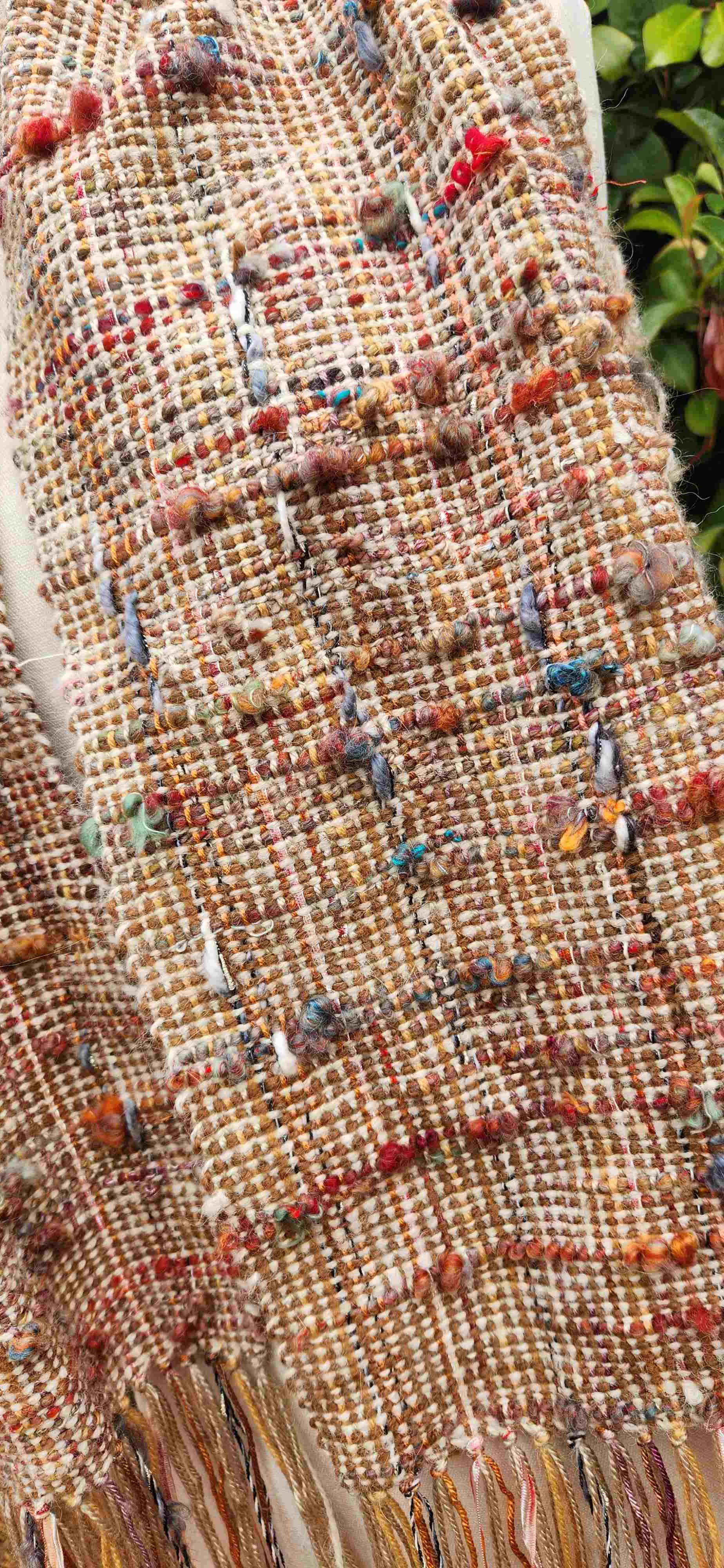 Hand woven "pull through" scarf