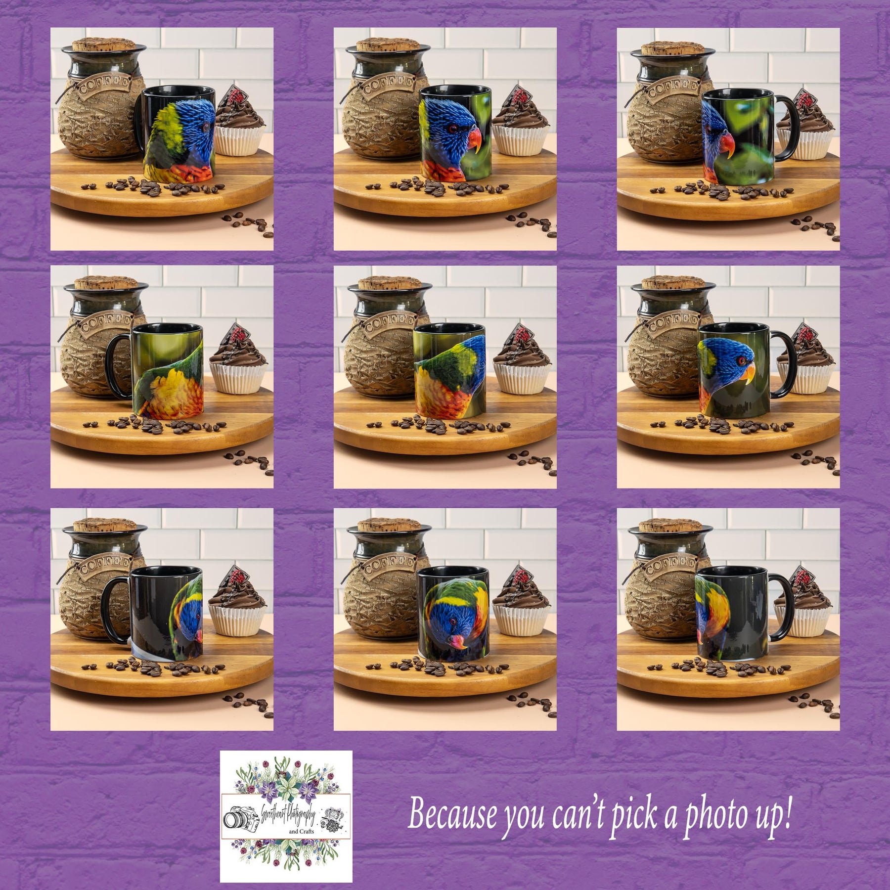 Rainbow Lorikeet - up close and personal - coffee mugs