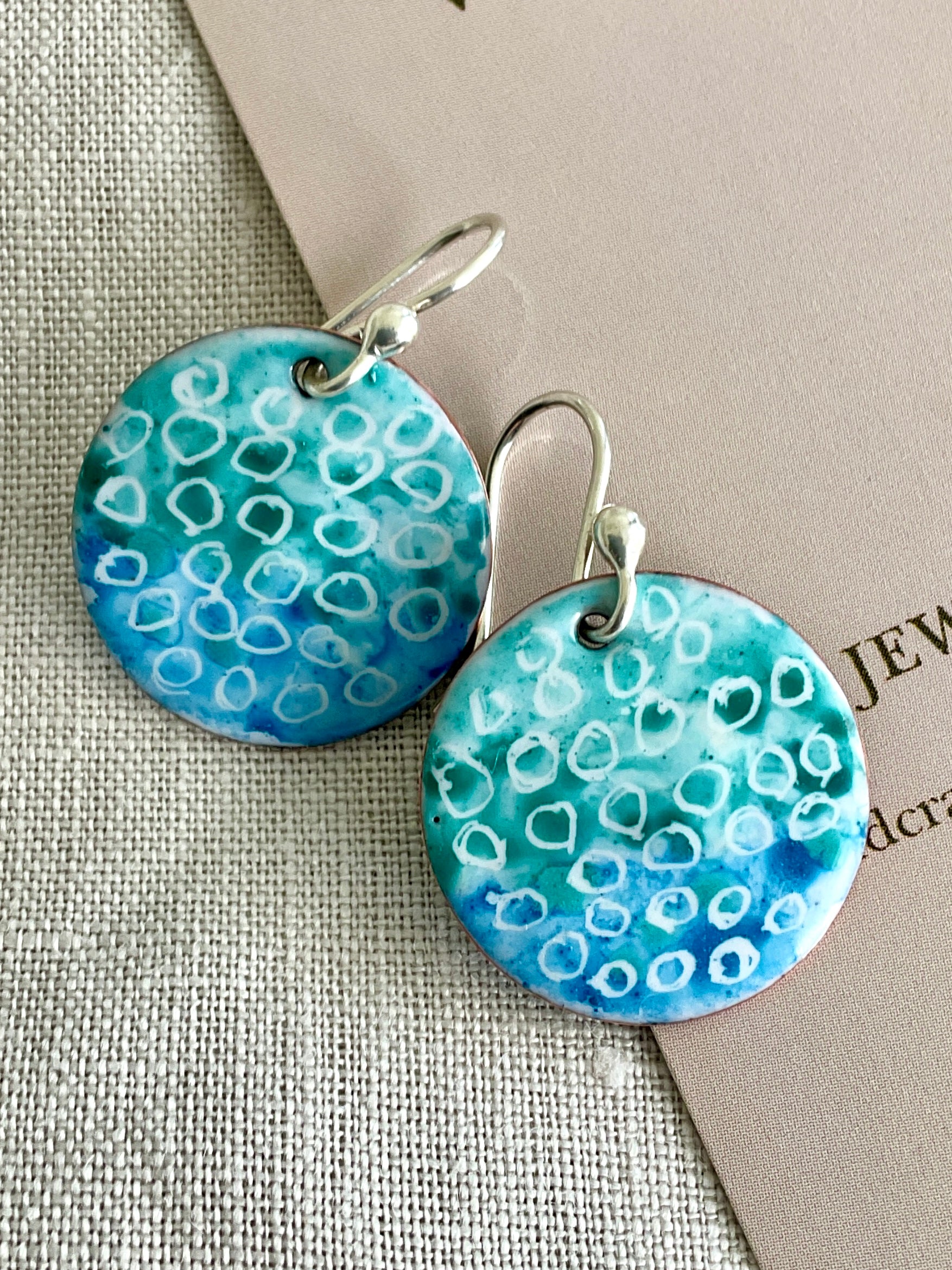Water bubbles. Enamel earrings. Handmade