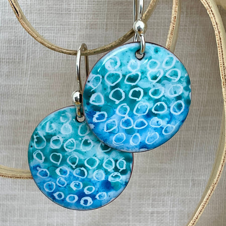 Water bubbles. Enamel earrings. Handmade