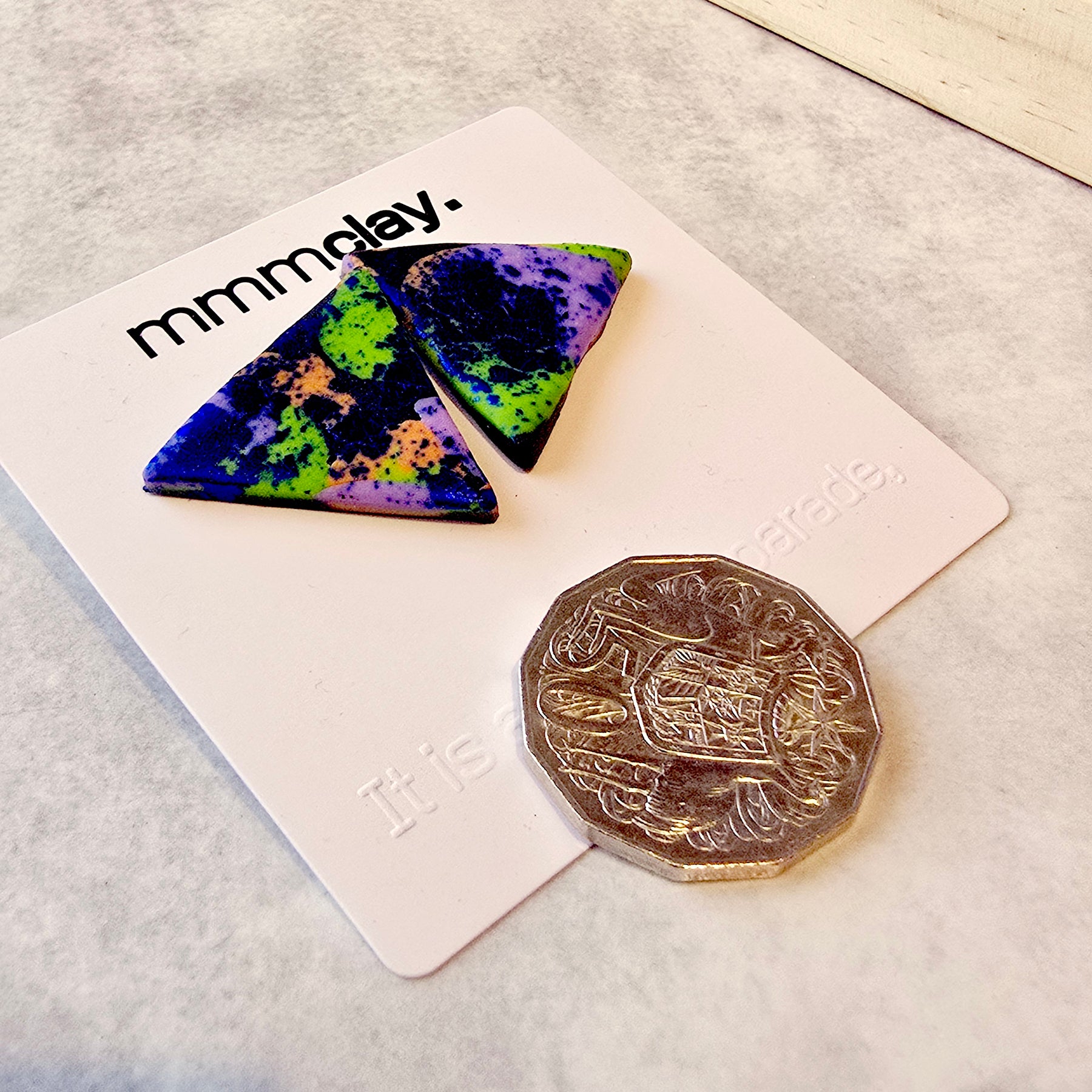 Triangle Terrazzo Polymer Clay Studs