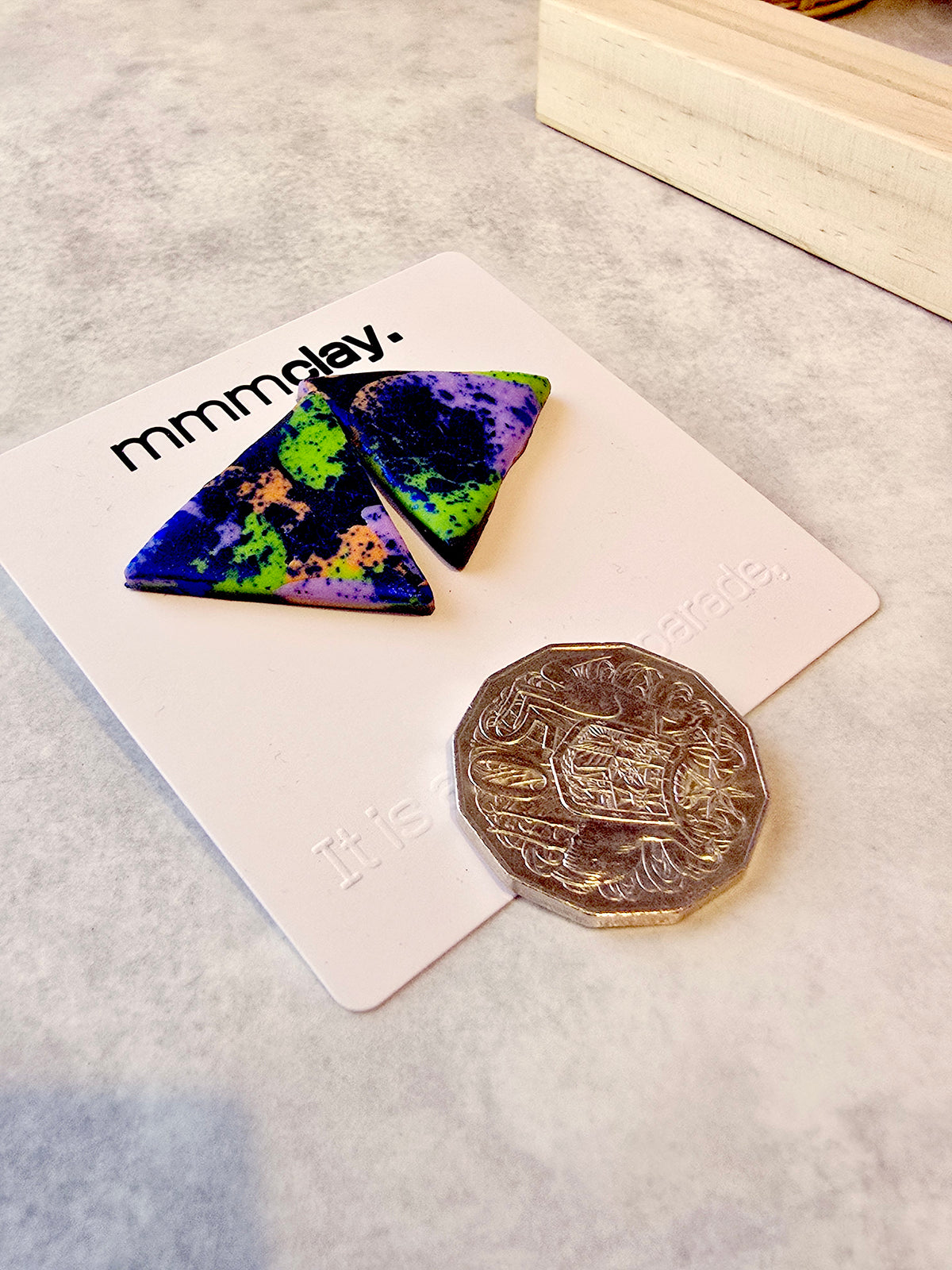 Triangle Terrazzo Polymer Clay Studs