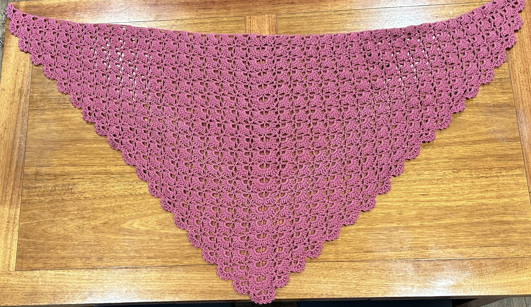 Elegant Shawl Rose Pink Crochet