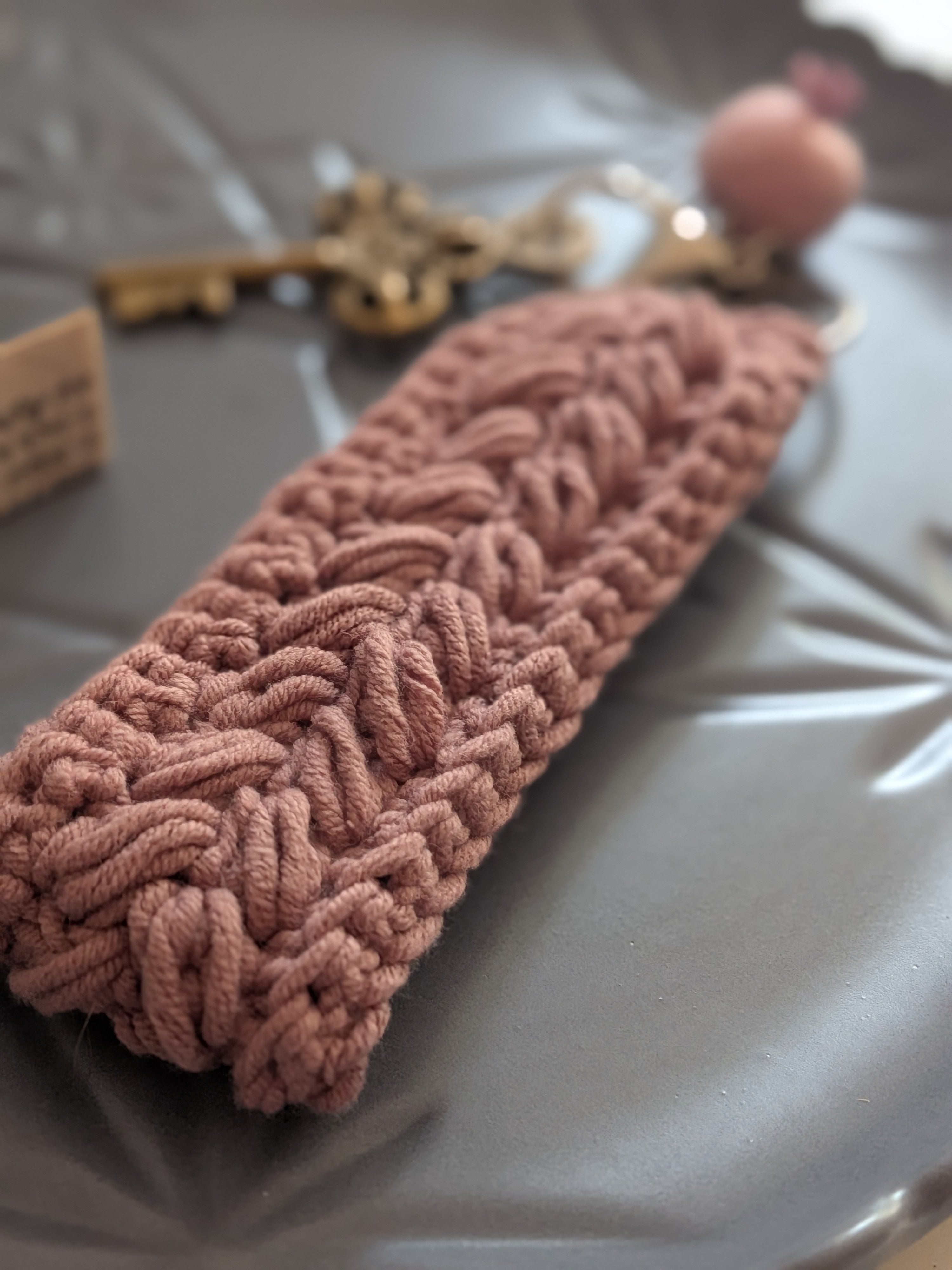 Keychain Bracelet Fob Dusty Pink