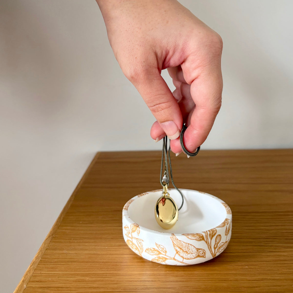 Decoupaged mini ring bowl