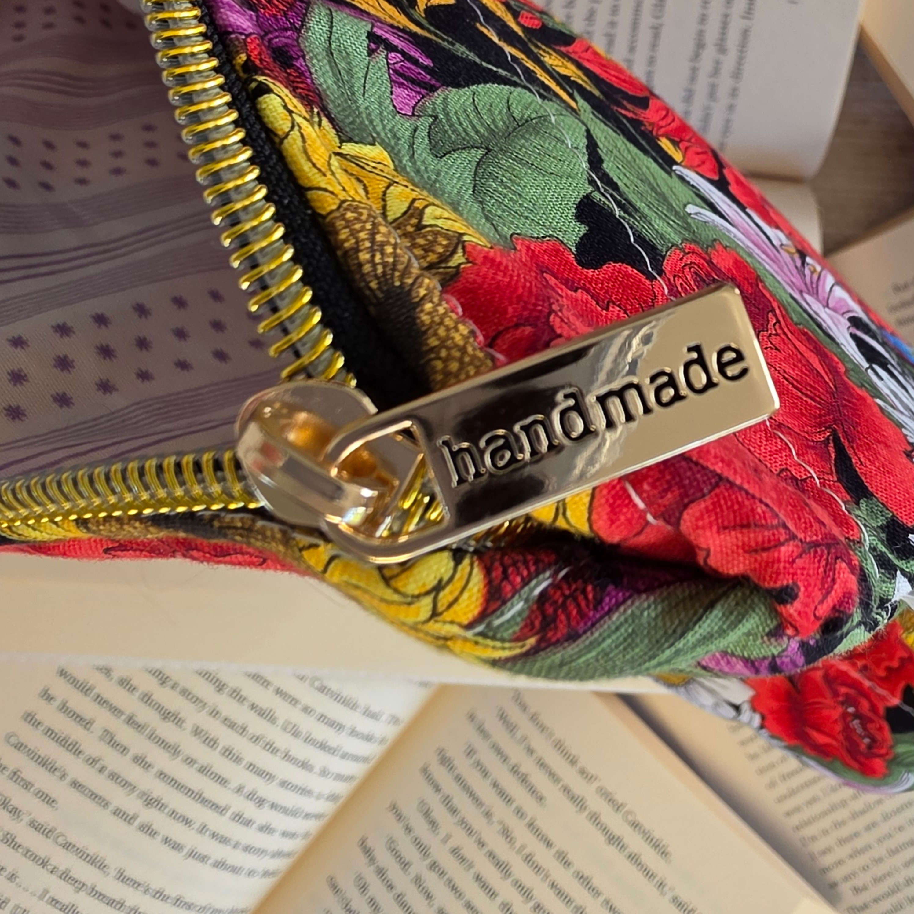 Floral designs - book or 11" tablet sleeve, handmade