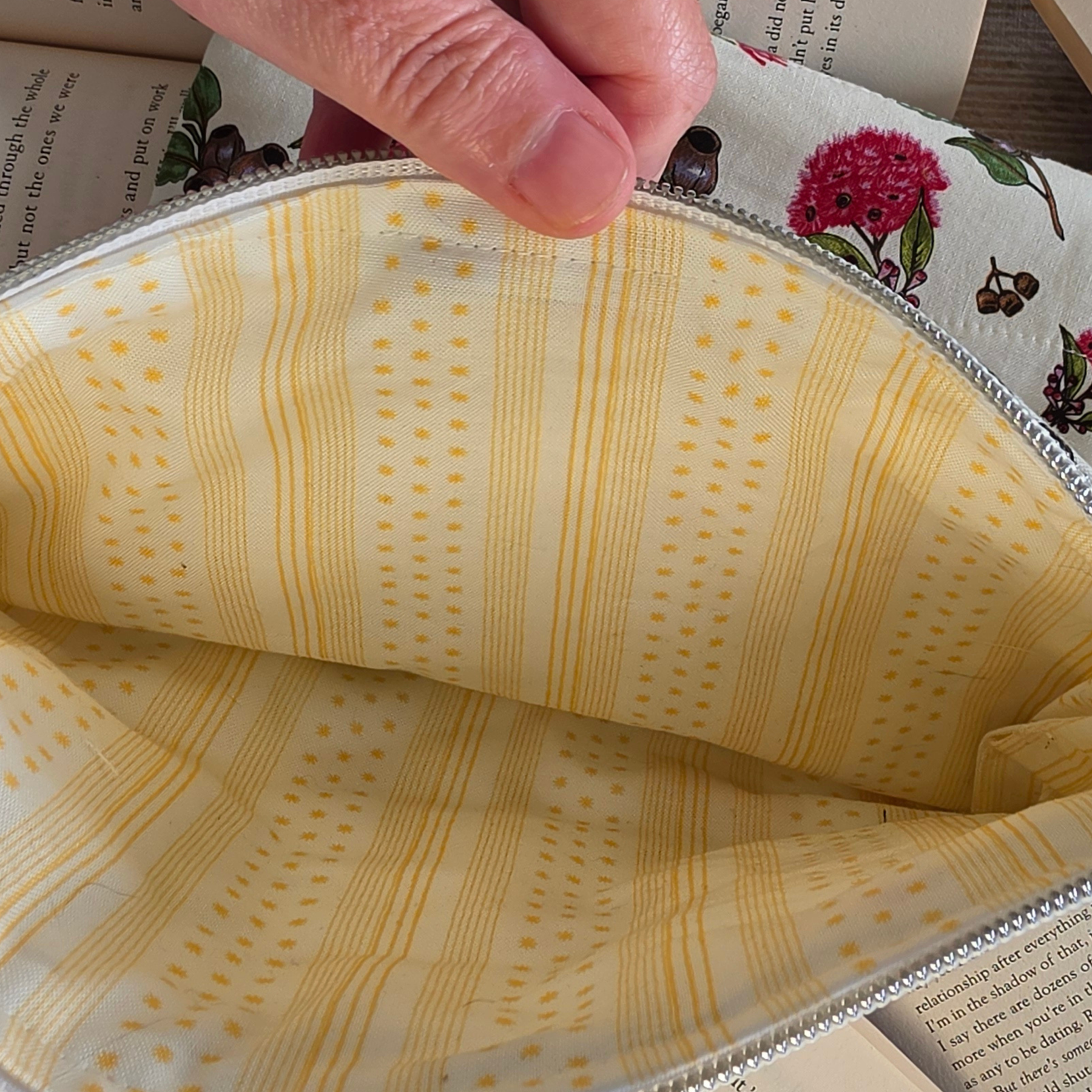 Floral designs - book or 11" tablet sleeve, handmade