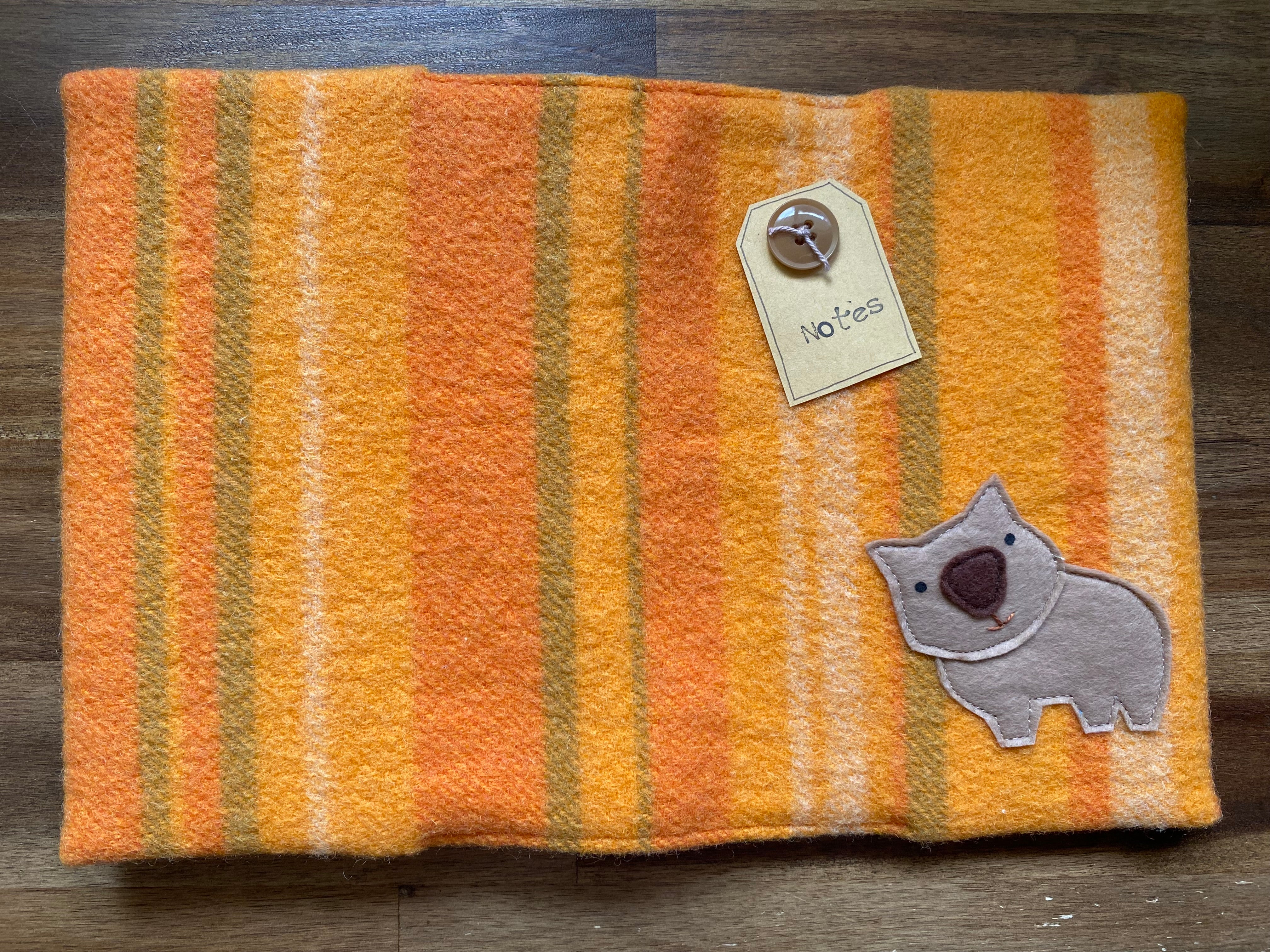 A5 Upcycled Notebook Wombat - Orange