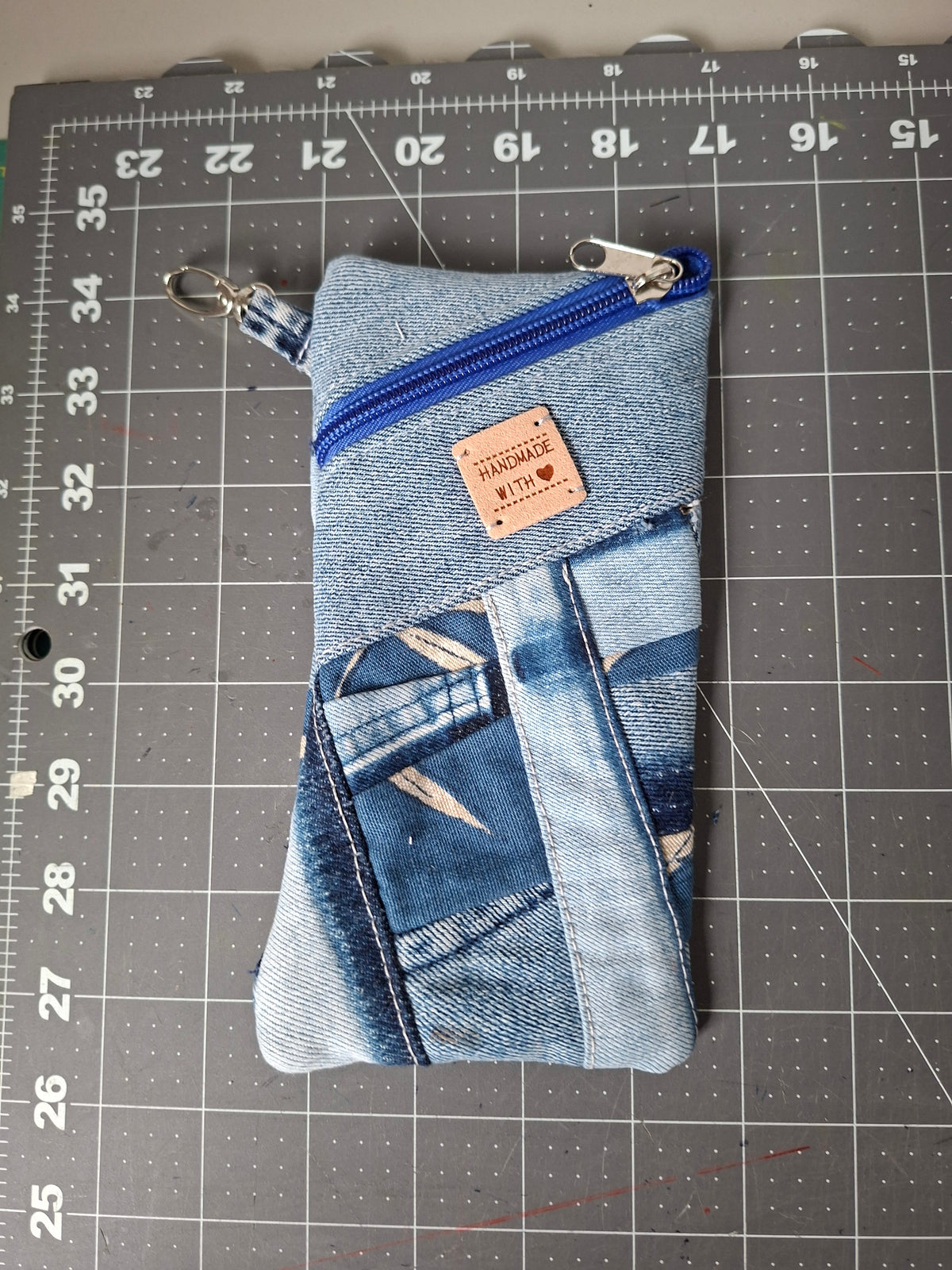 Patchwork Linen & Denim Recycled Glasses Case