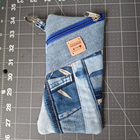 Patchwork Linen & Denim Recycled Glasses Case