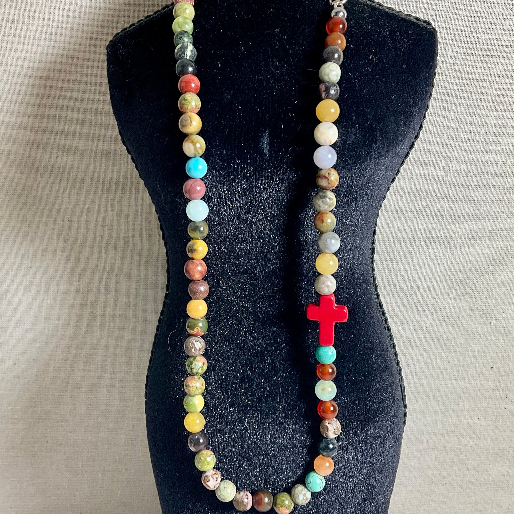 Gemstone necklace. Multi coloured