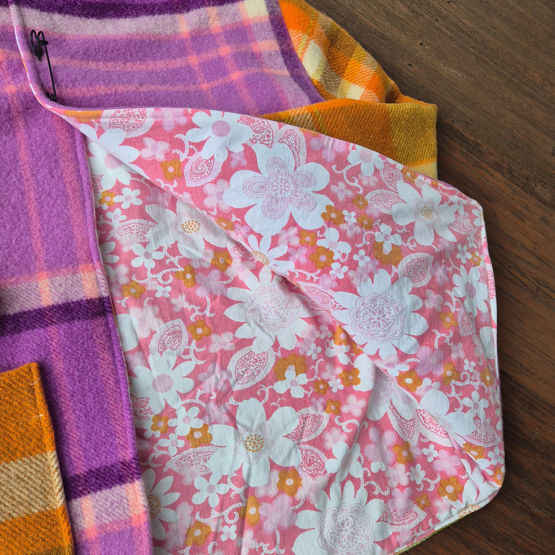 Upcycled woollen blanket jacket size 10