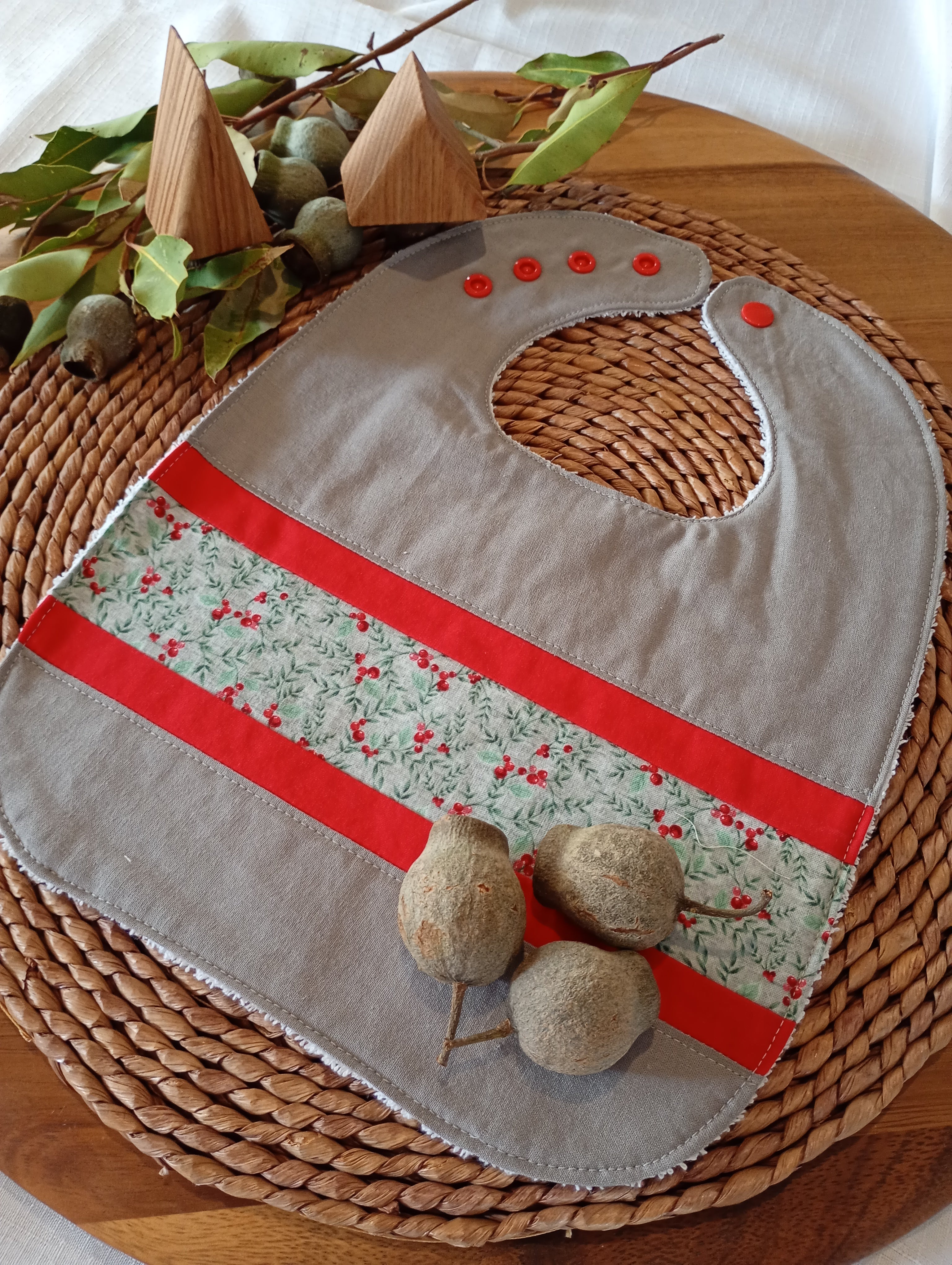 Baby's First Christmas - Patchwork Bib