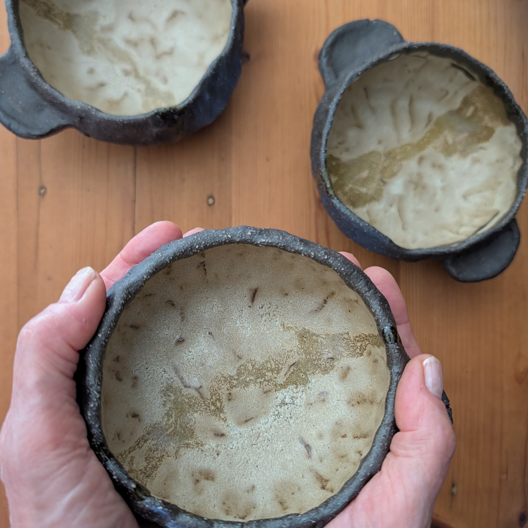 Handmade Ceramic Bowls (set of 3) - Earthy | Organic Minimalism | Stoneware