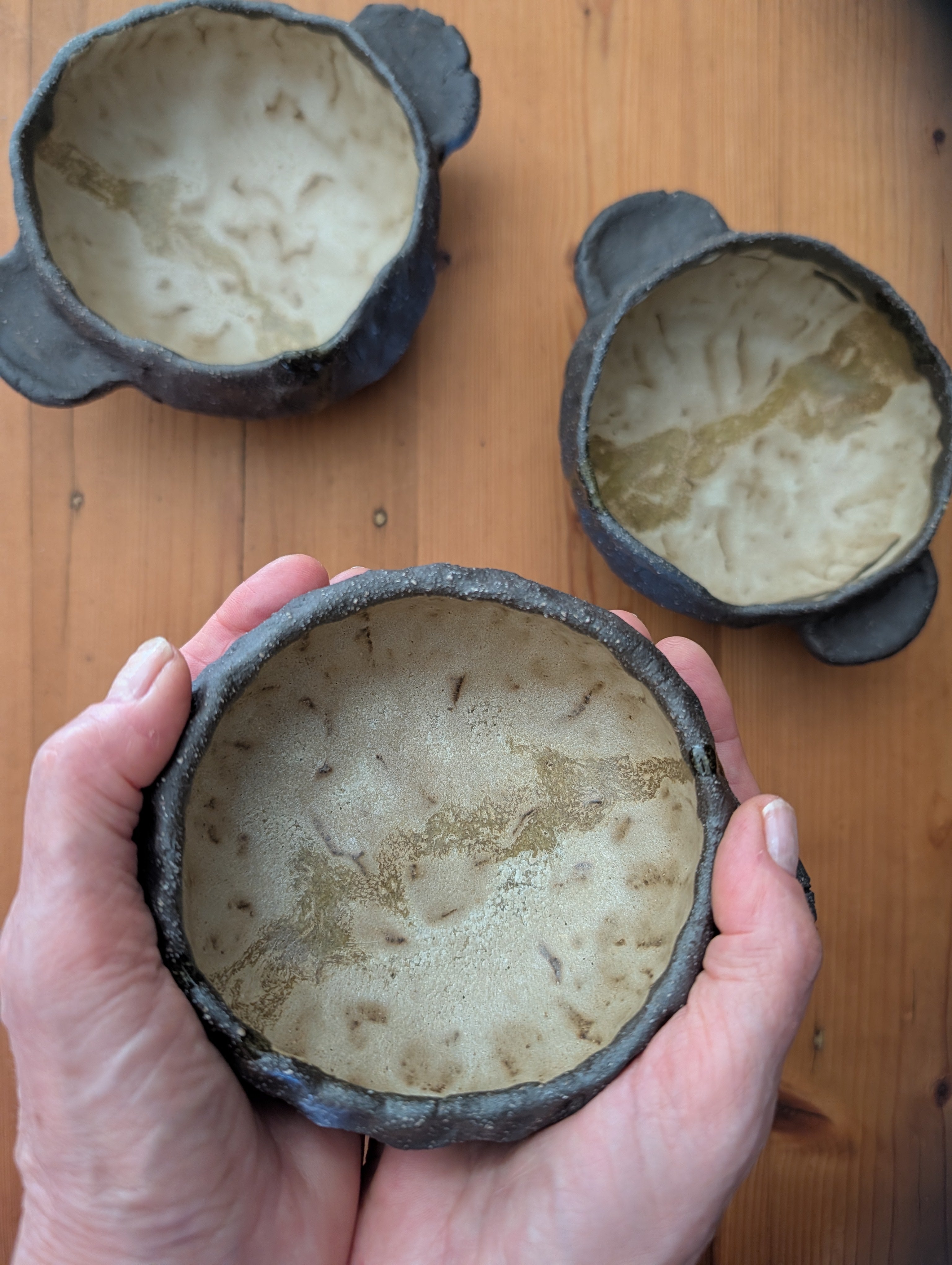 Handmade Ceramic Bowls (set of 3) - Earthy | Organic Minimalism | Stoneware