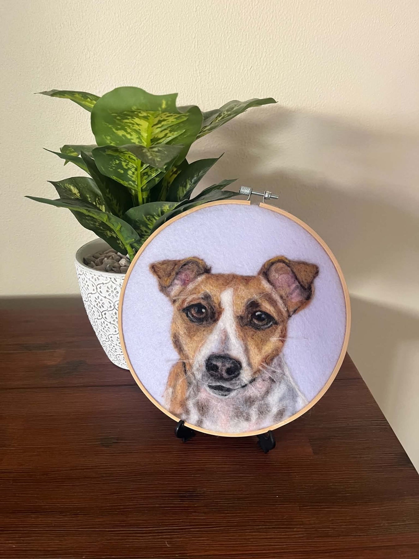 Felted Jack Russell Terrier Portrait