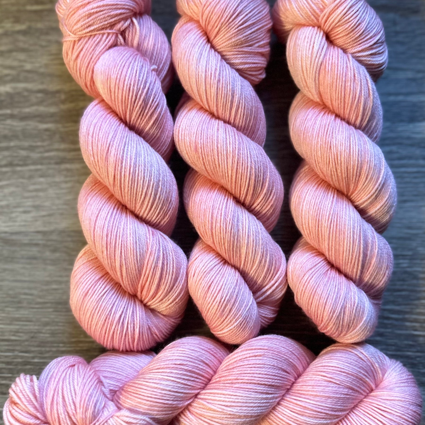 Peach Fuzz - 4ply Deluxe Hand Dyed Yarn