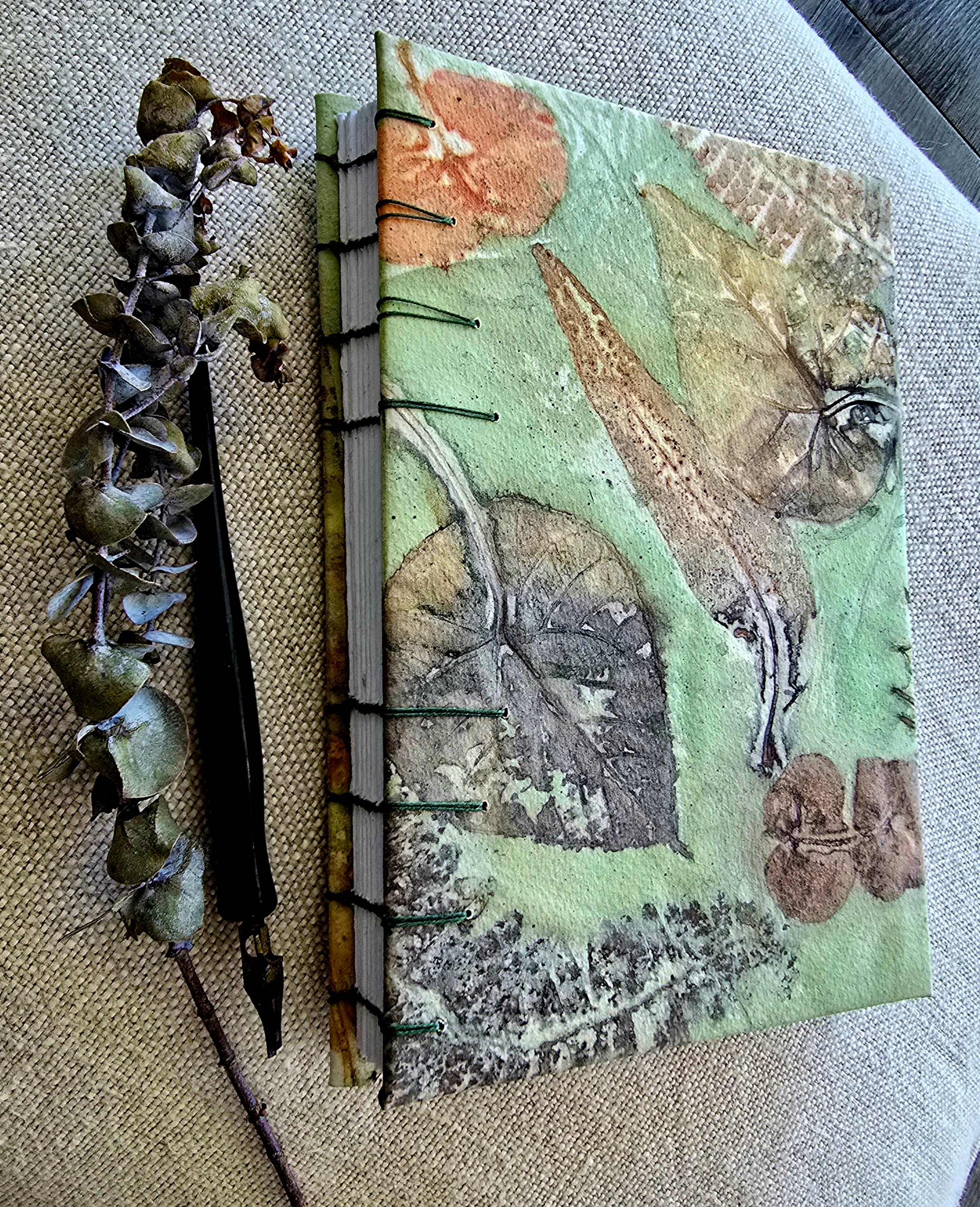 Journal Hand Stitched Eco Print