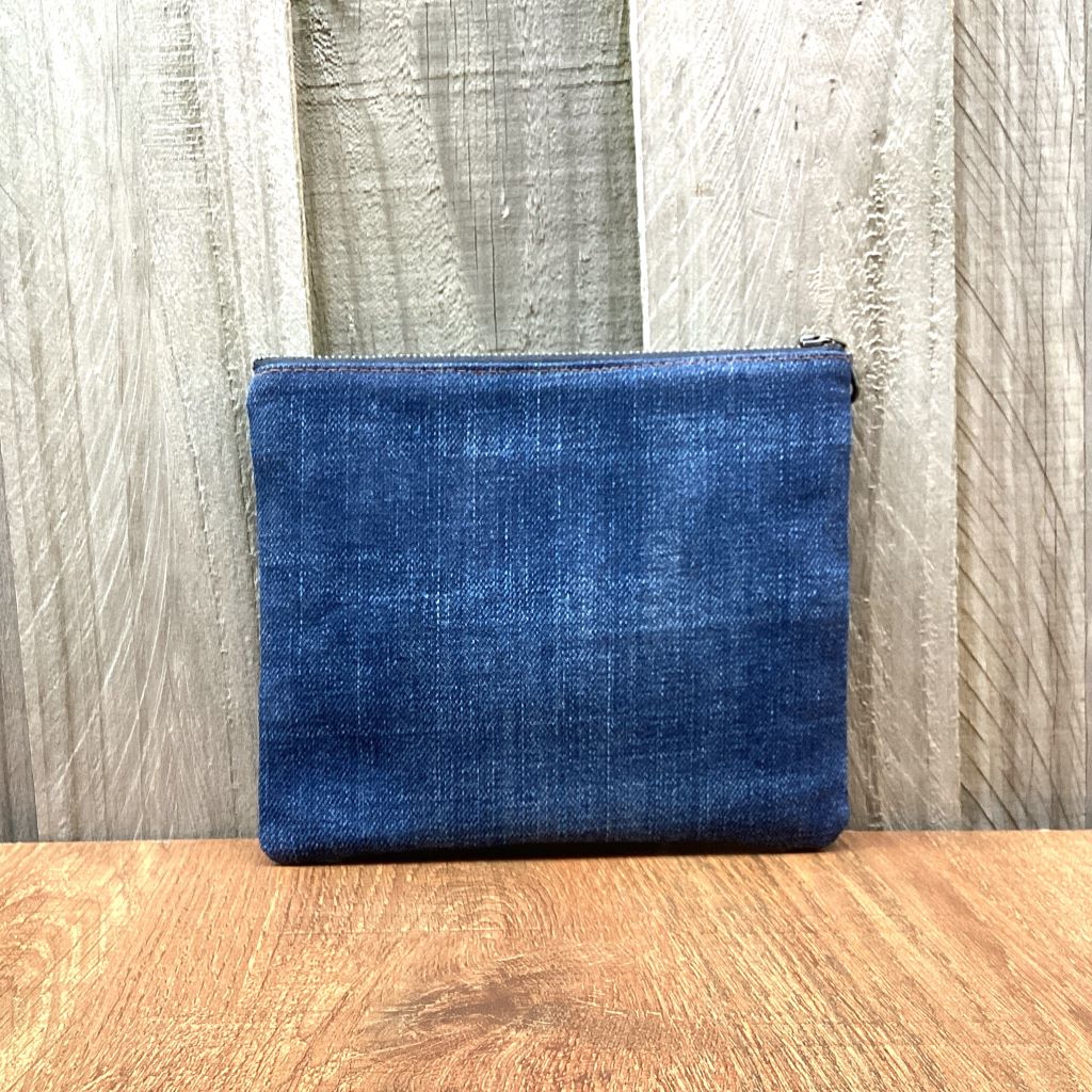 Handmade Upcycled Denim Purse – Red Heart
