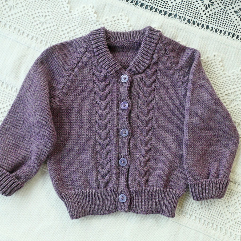 Cardigan/jacket: hand knitted, wool, free shipping