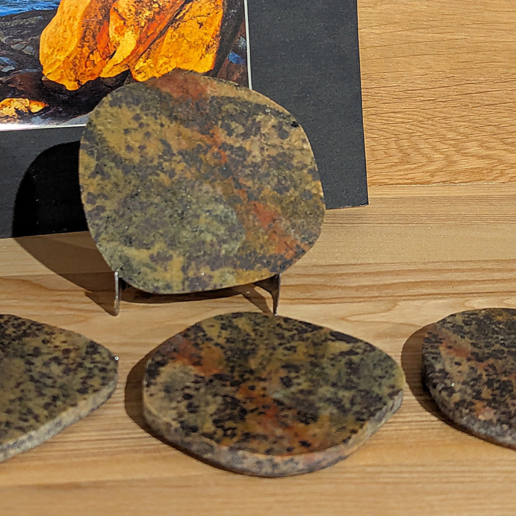 Set of FOUR Polished Mount Magnet Jasper Cup Coasters