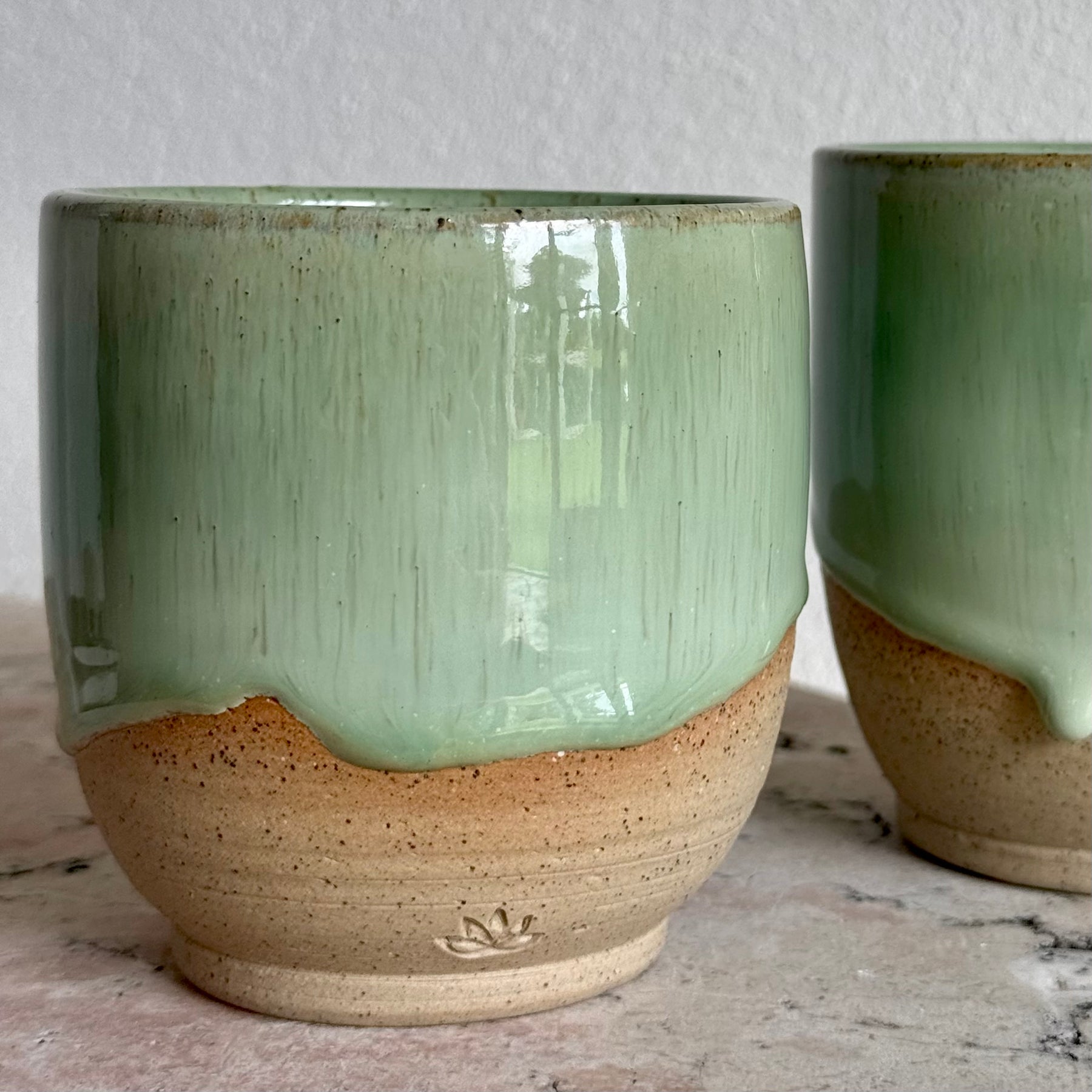 Meadow Green Ceramic Tumbler - Handmade Australian Stoneware - 300ml or 350ml