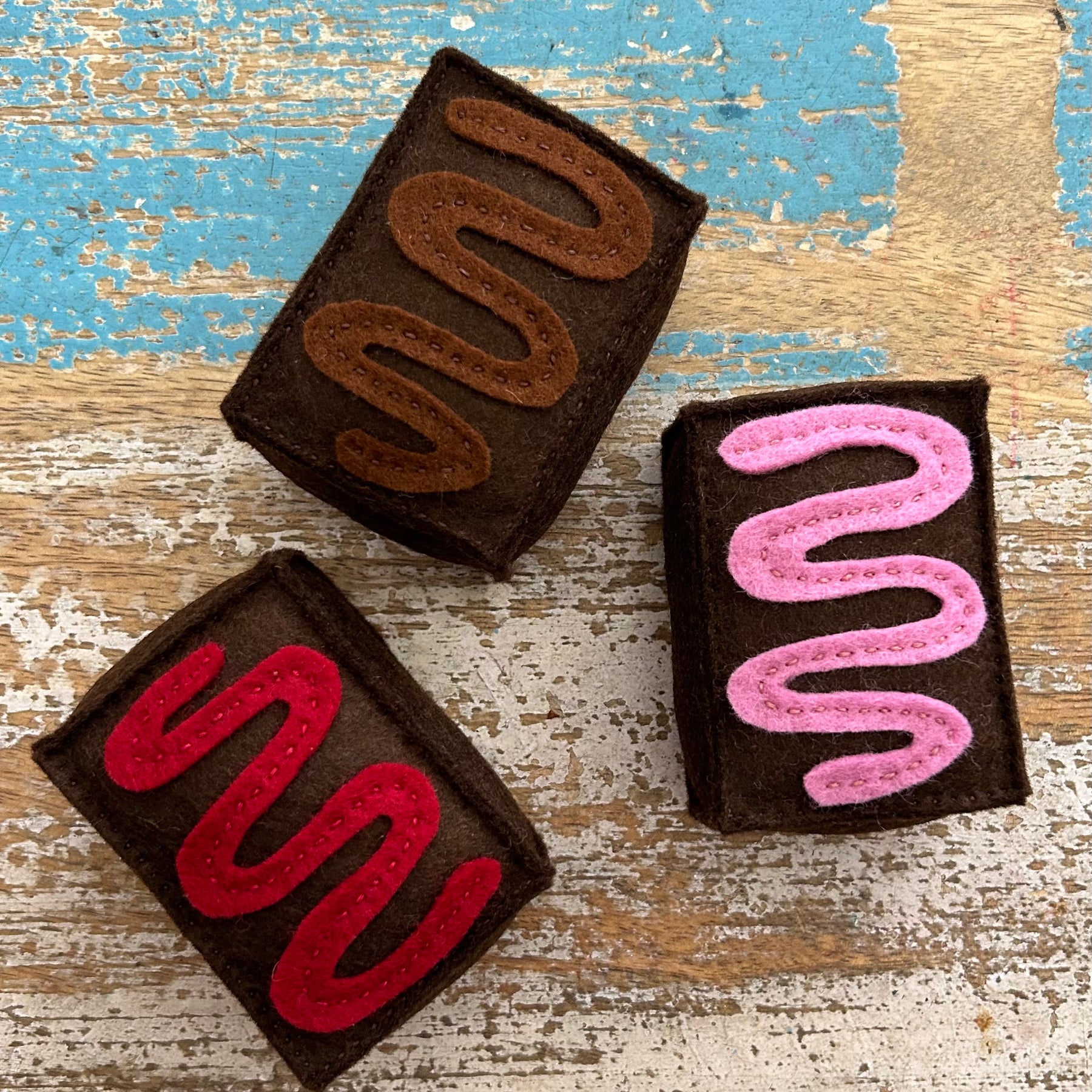 felt play food brownie, pretend play, play kitchen