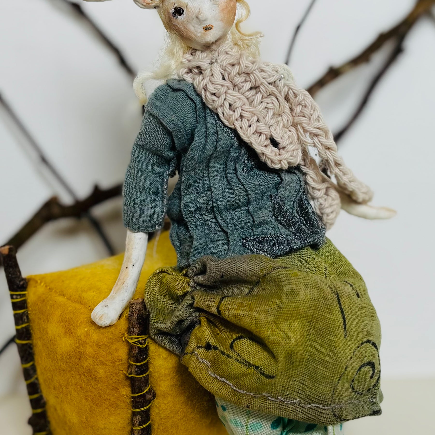 Art doll deer girl woodland creature collectable