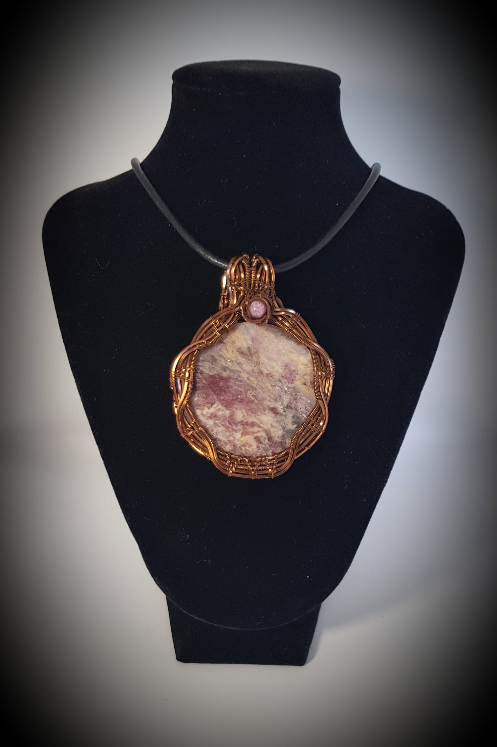 Wire wrapped Unicorn Pegmatite pendant,  #691 AM/N