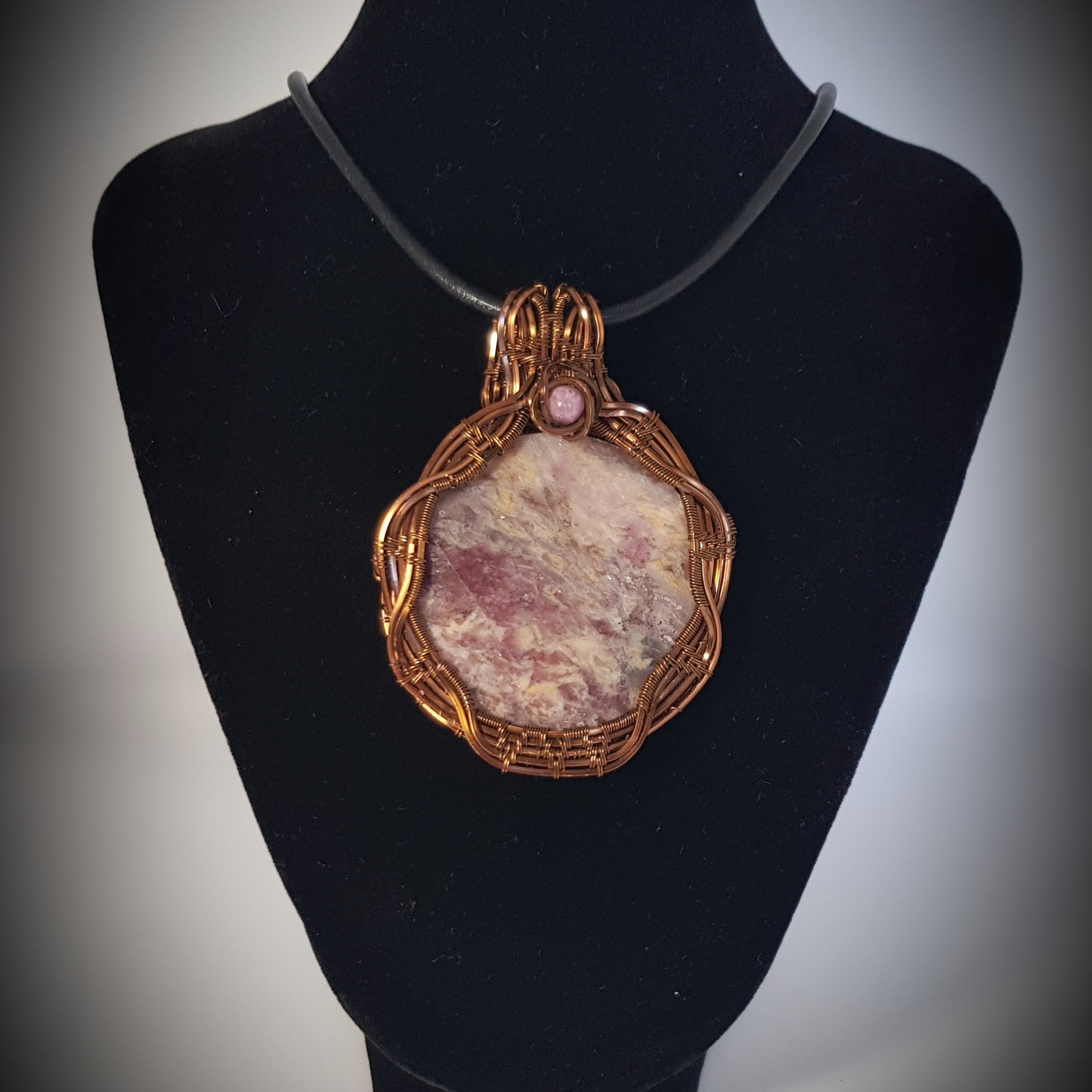 Wire wrapped Unicorn Pegmatite pendant,  #691 AM/N