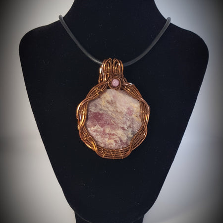 Wire wrapped Unicorn Pegmatite pendant,  #691 AM/N