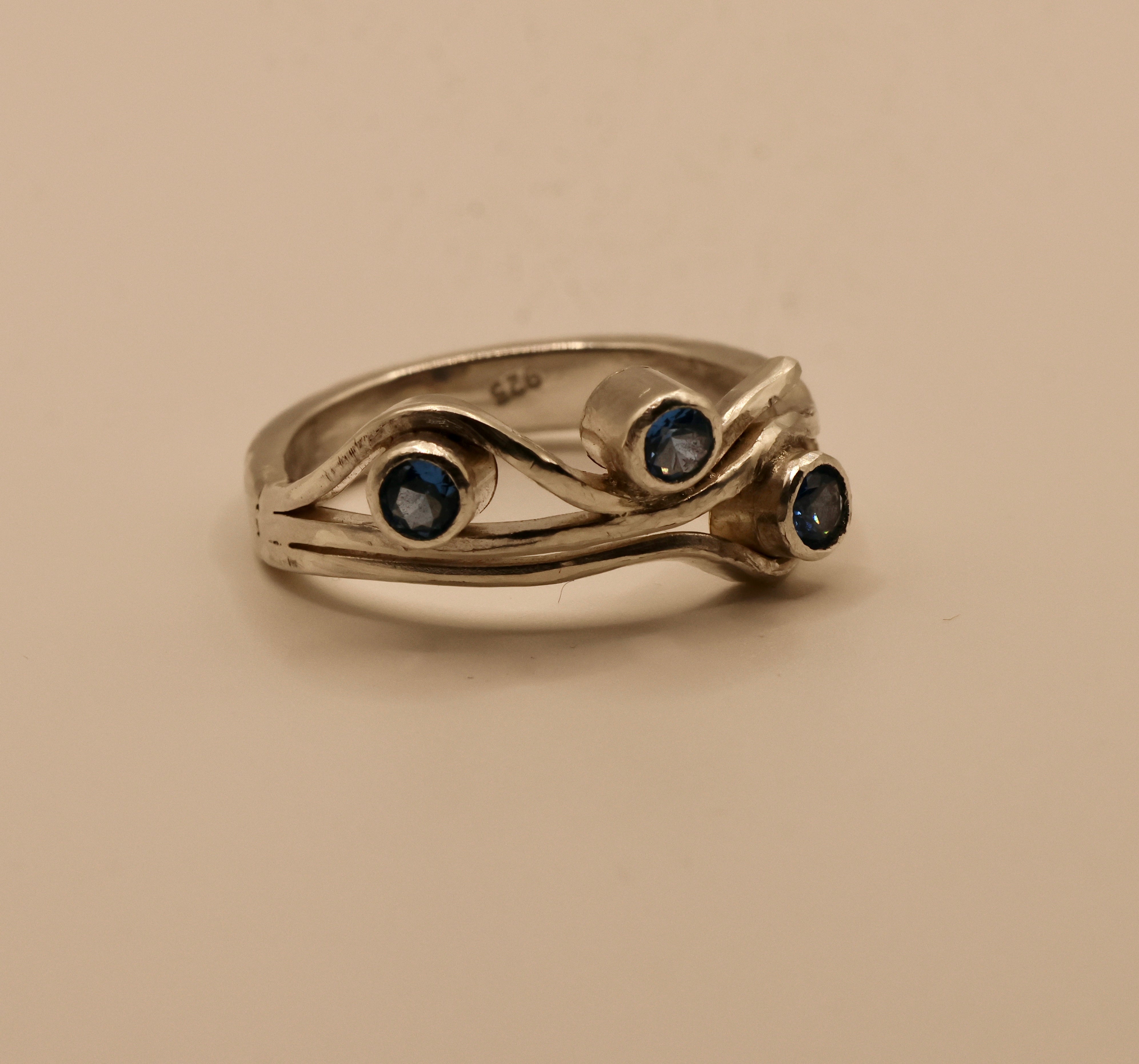 Stirling silver sapphire ring