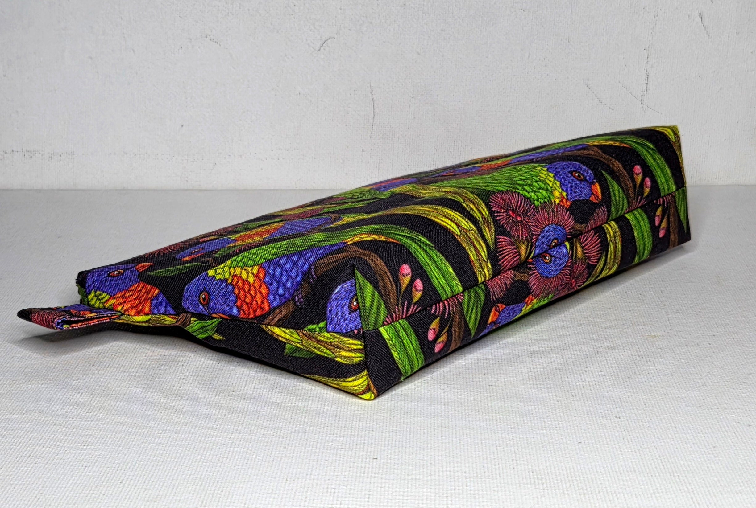 Zippered Pouch in Rainbow Lorikeet fabric, size Large