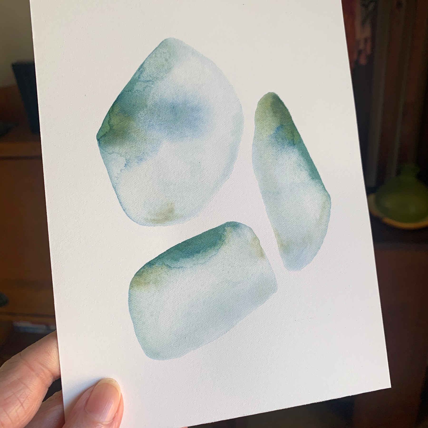 Original Hand-painted Watercolour Artwork - "Seaglass #1" - 5x7"