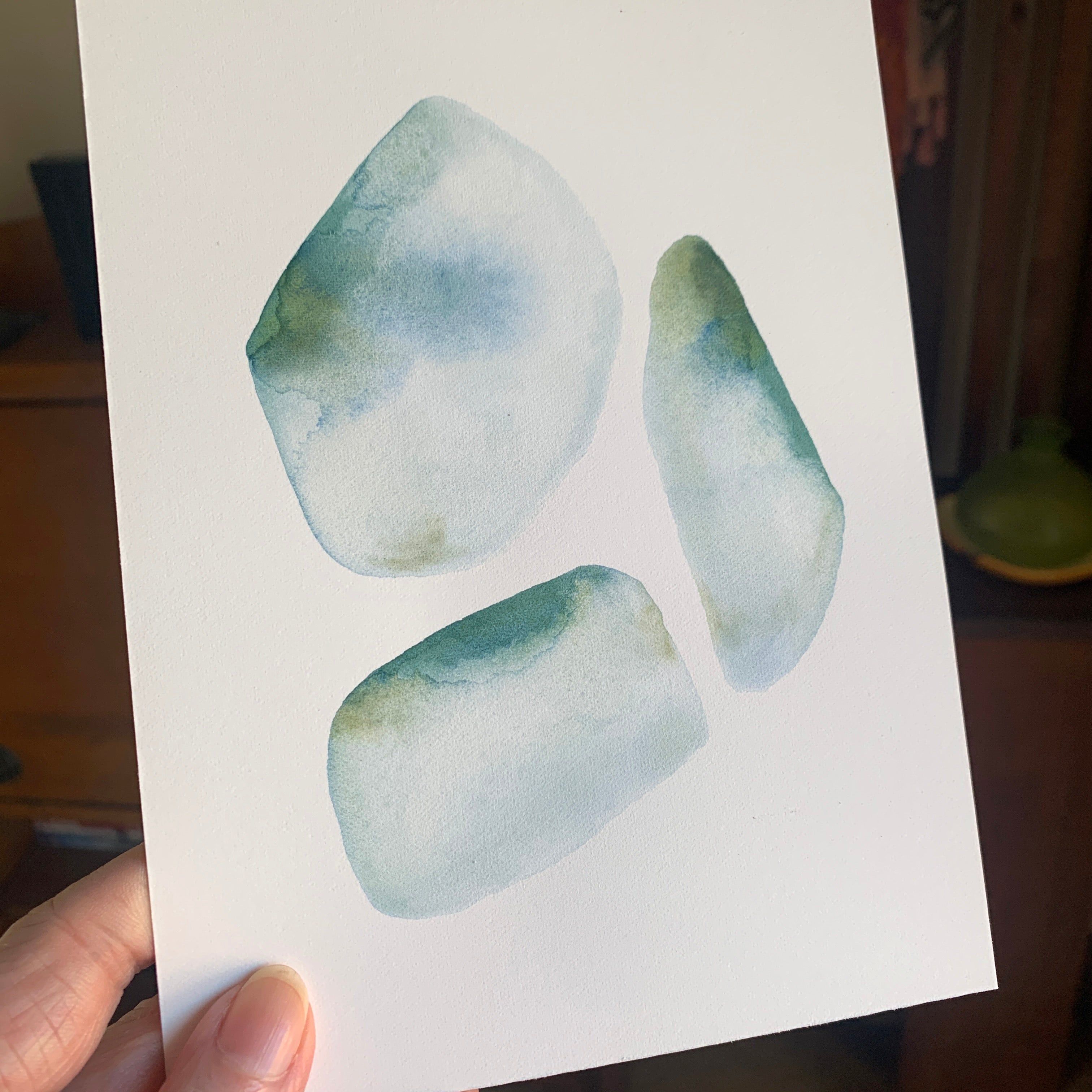 Original Hand-painted Watercolour Artwork - "Seaglass #1" - 5x7"