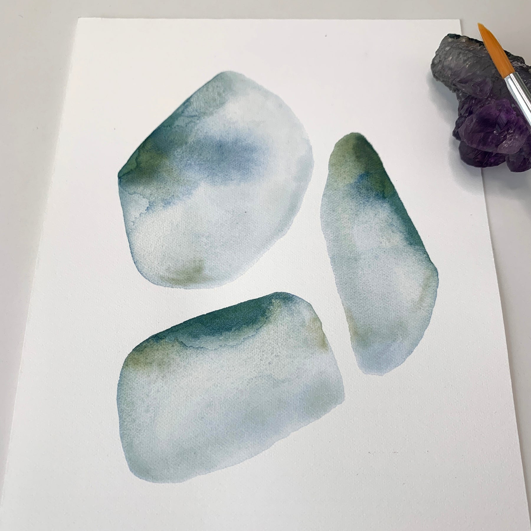 Original Hand-painted Watercolour Artwork - "Seaglass #1" - 5x7"