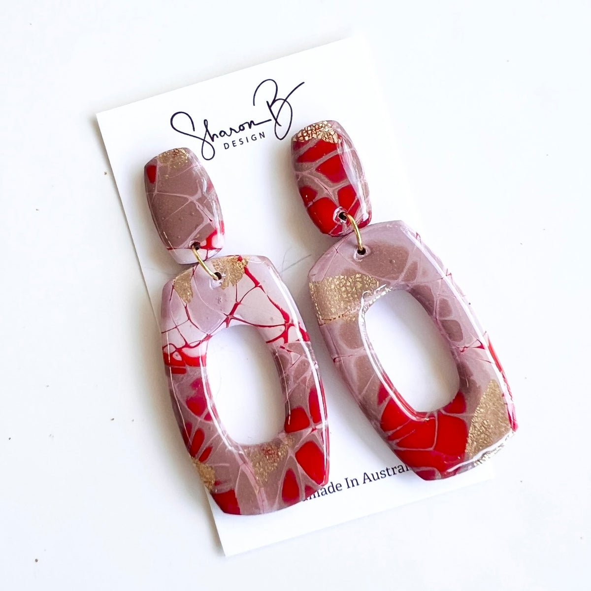 Earrings ~ Dangles ~ Polymer Clay ~ handmade~ unique ~Mokume Gane